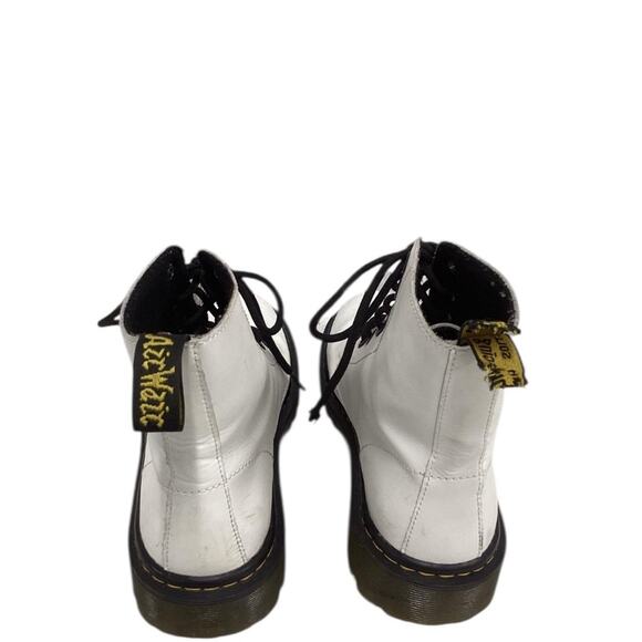 Dr Martens Women's White Black Luana Lace Up Combat Boots Shoes Size 8 - Picture 5 of 8